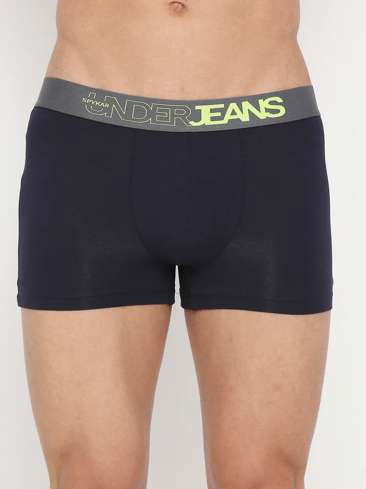 Men Cotton Blend Assorted Trunk Pack Of 2 - Underjeans By Spykar