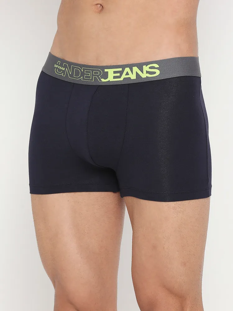 Men Cotton Blend Assorted Trunk Pack Of 2 - Underjeans By Spykar