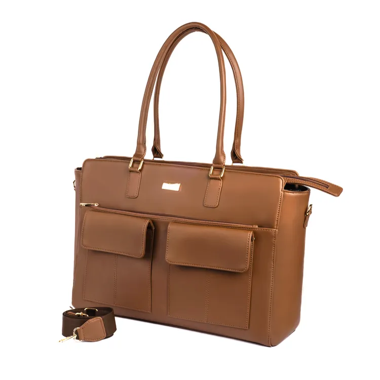 Mocha Elegance Oversized Tote bag for 17" laptop