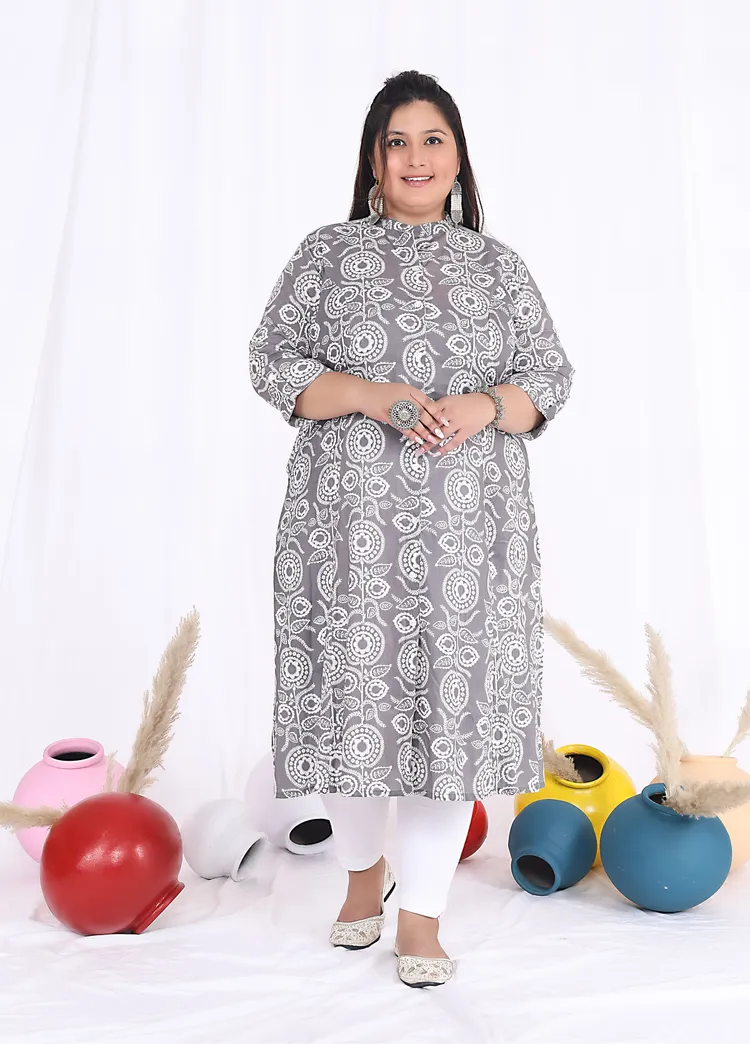 Women Printed Cotton A-line Kurta