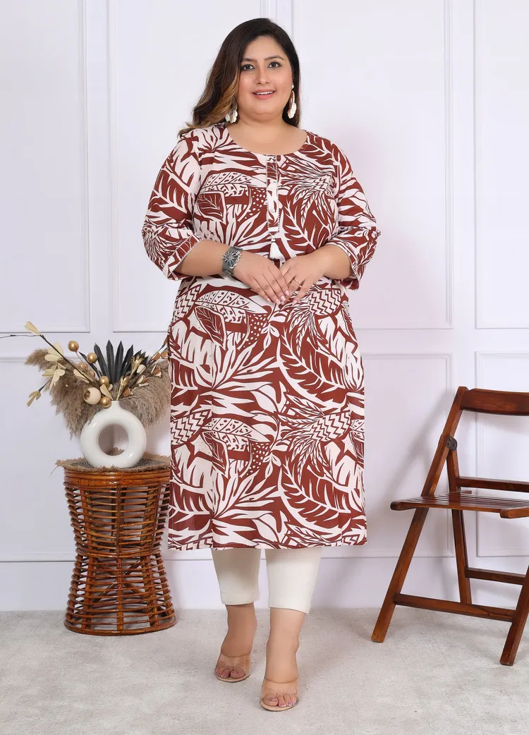 Women Printed Cotton Straight Kurta