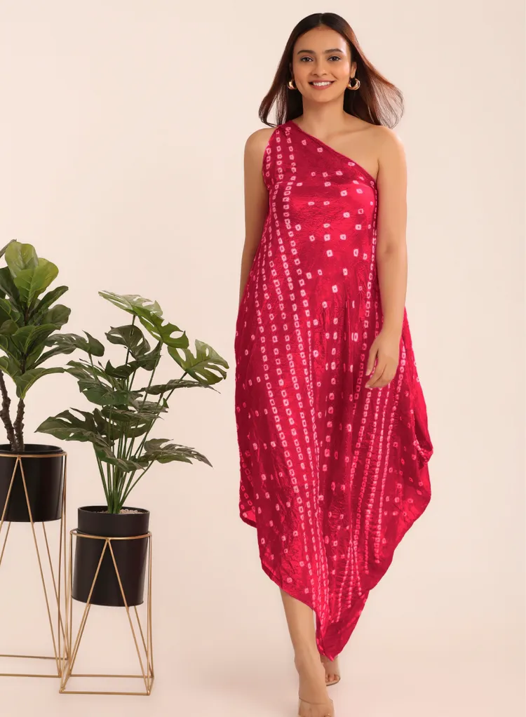 Bandhani Cowl Dress