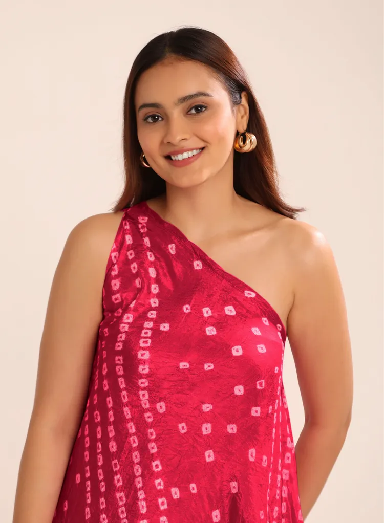 Bandhani Cowl Dress