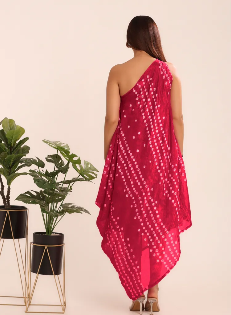 Bandhani Cowl Dress