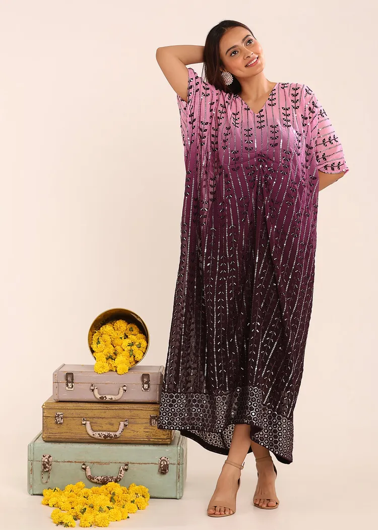 Foil Work Cowl Dress