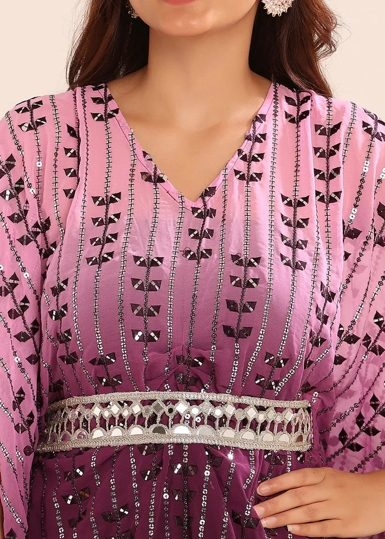 Foil Work Cowl Dress