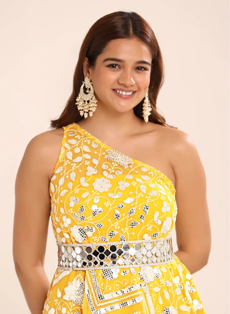 Foil Work Cowl Dress