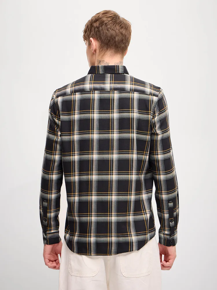 Black Checked Slim Fit Casual Shirt