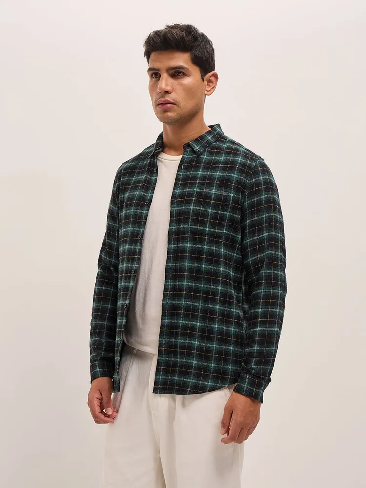 Multi-Color Checked Slim Fit Casual Shirt