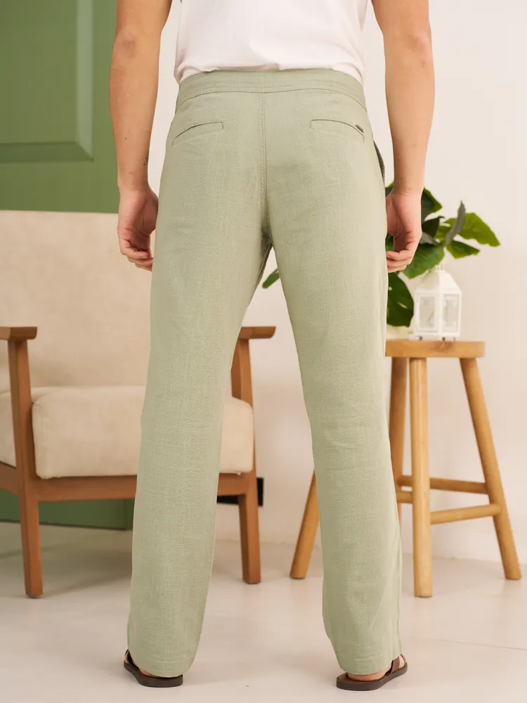 Light Green Cotton Lounge Pants