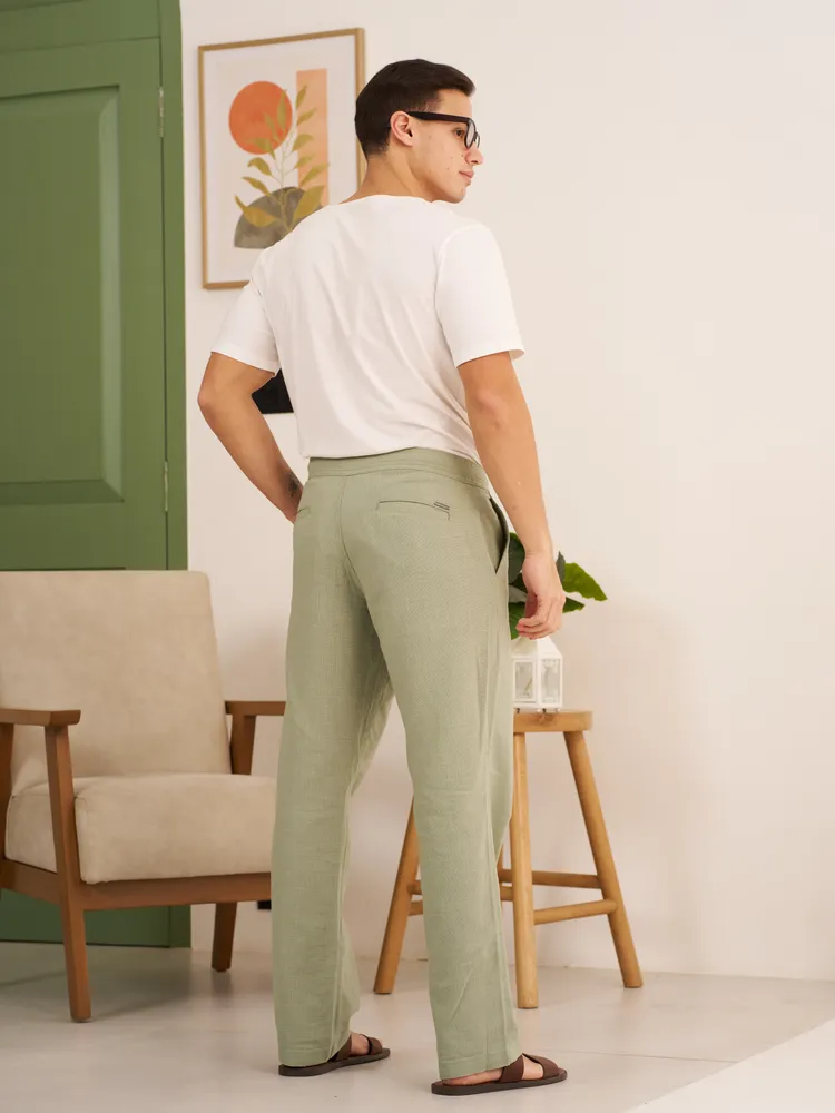Light Green Cotton Lounge Pants