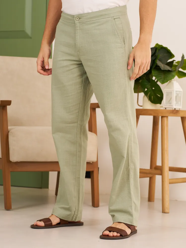 Light Green Cotton Lounge Pants