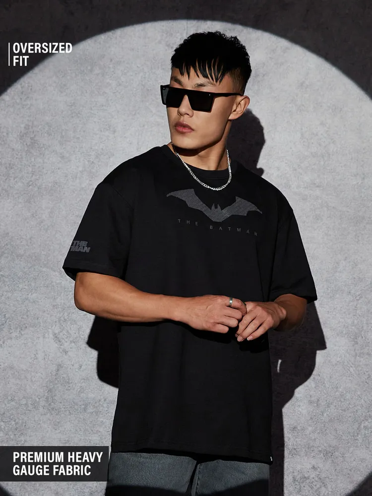 The Souled Store Batman: The Bat Sigil Oversized T-Shirts