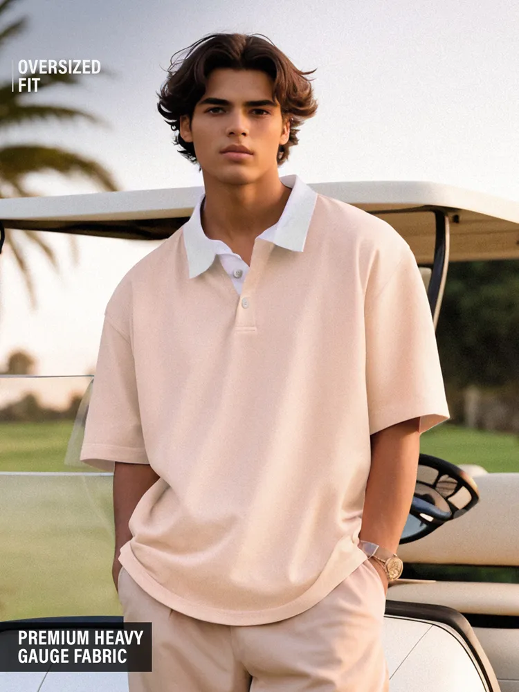 The Souled Store Solids: Pink Oversized Polos