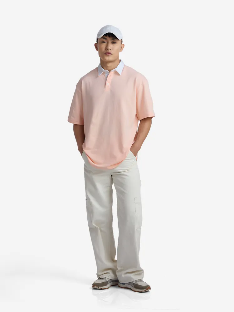 The Souled Store Solids: Pink Oversized Polos