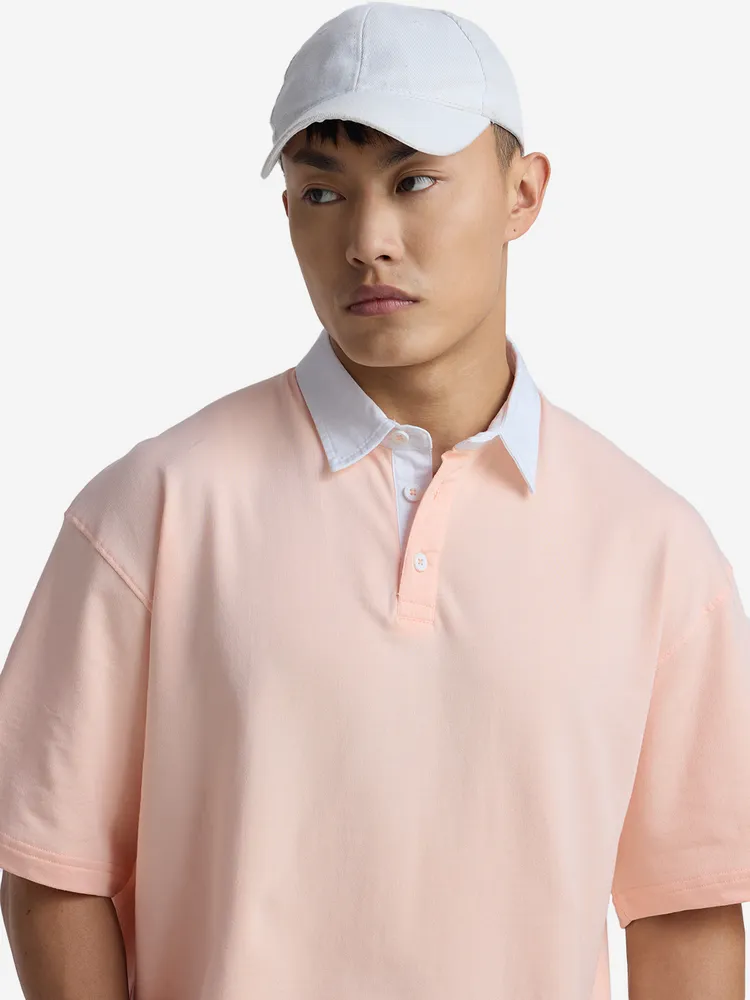 The Souled Store Solids: Pink Oversized Polos