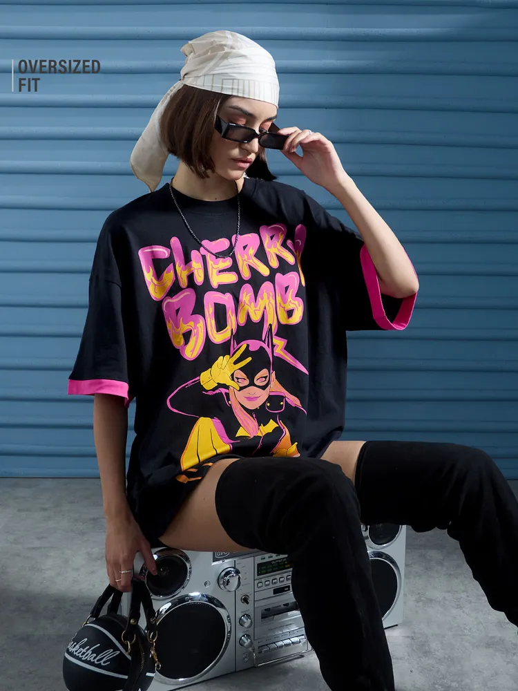 The Souled Store Batgirl: Cherry Bomb Women Oversized T-Shirts
