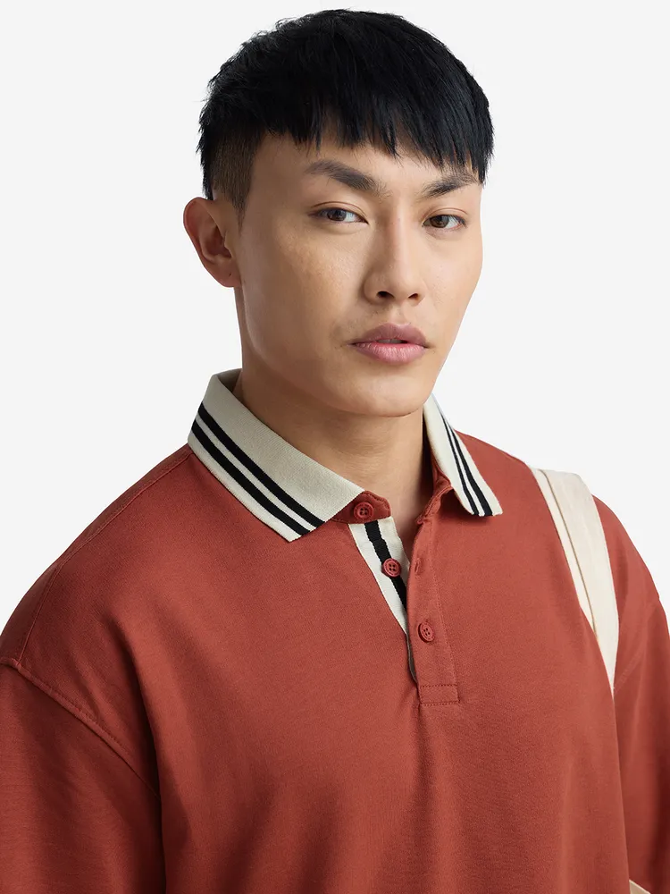 The Souled Store TSS Originals: Antique Red Oversized Polos