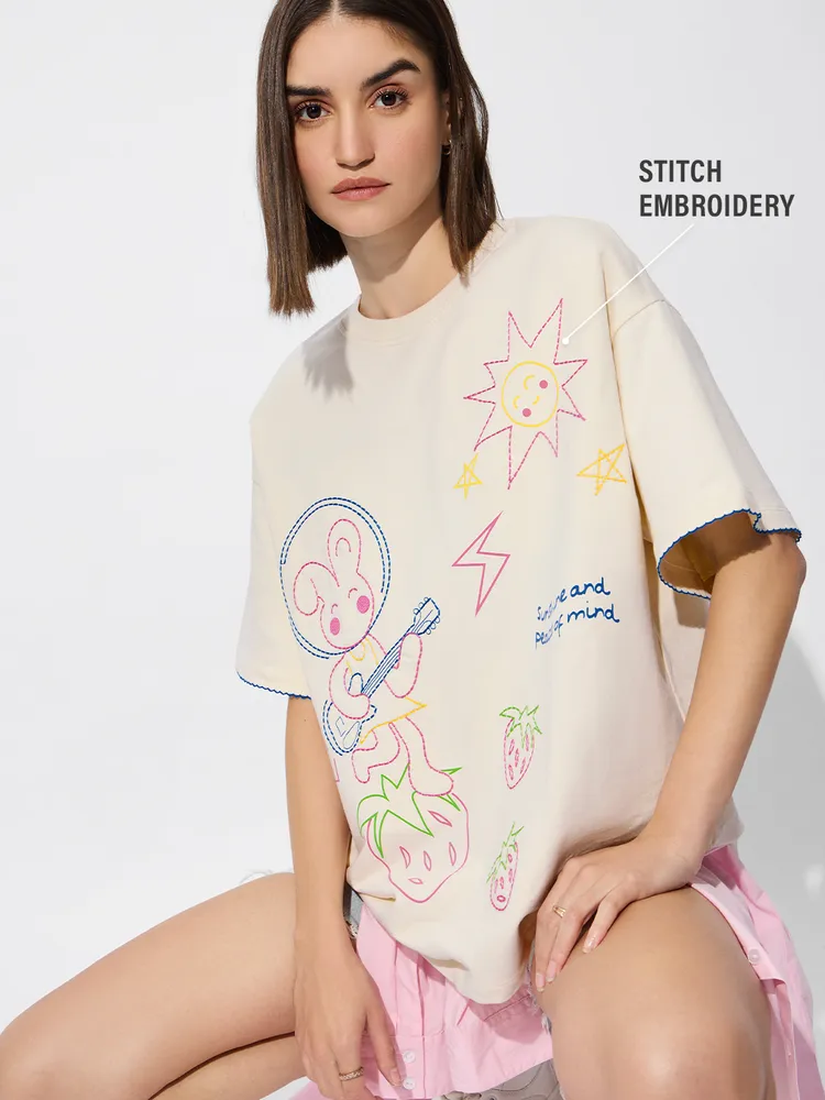 Embroidered T-Shirt: Sunshine