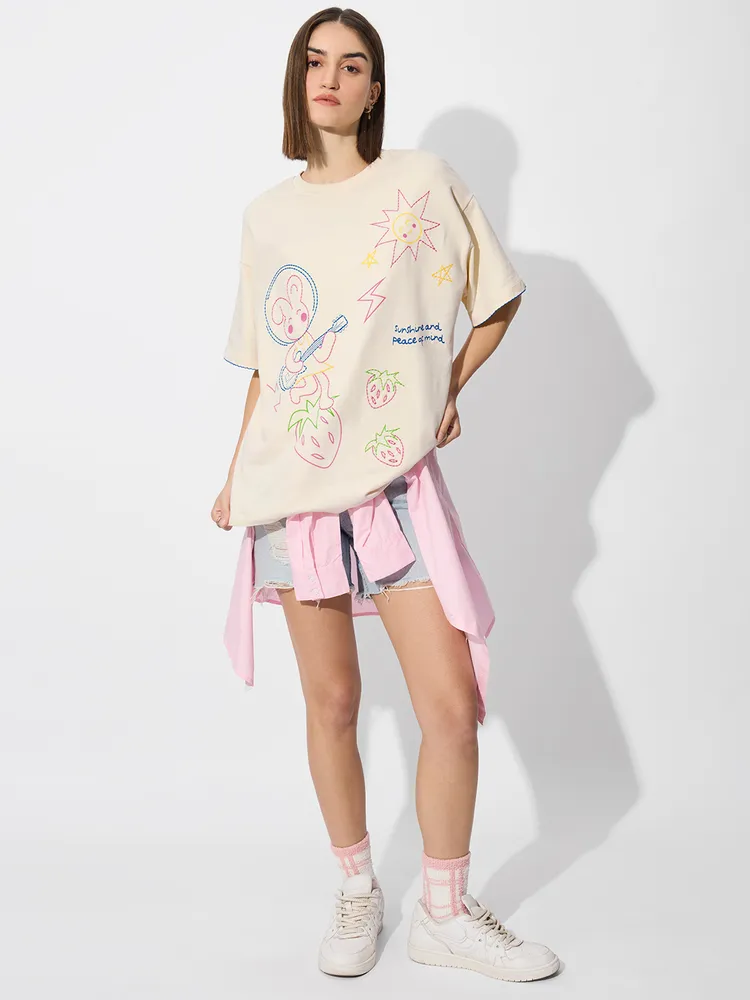 Embroidered T-Shirt: Sunshine