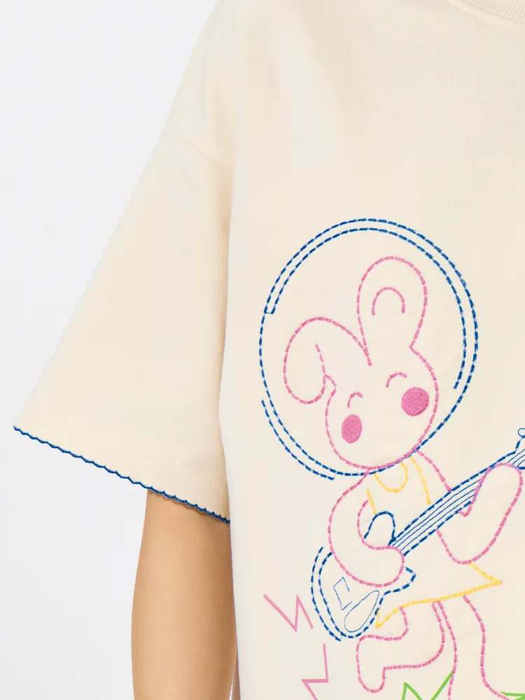 Embroidered T-Shirt: Sunshine