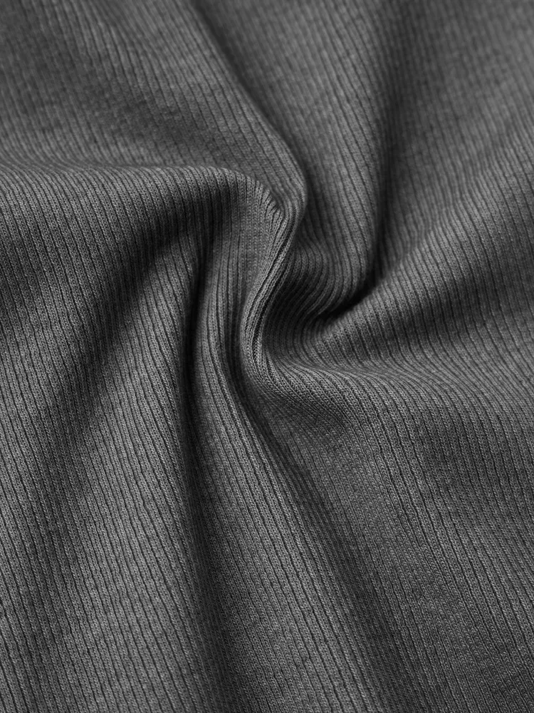 Ribbed Acid Wash Tee: Black