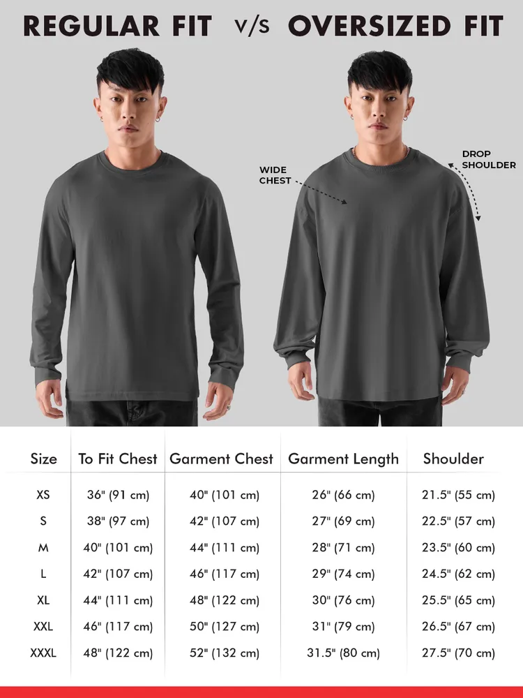 The Souled Store Naruto Shippuden: Konoha Leaf Oversized Full Sleeve T-Shirts