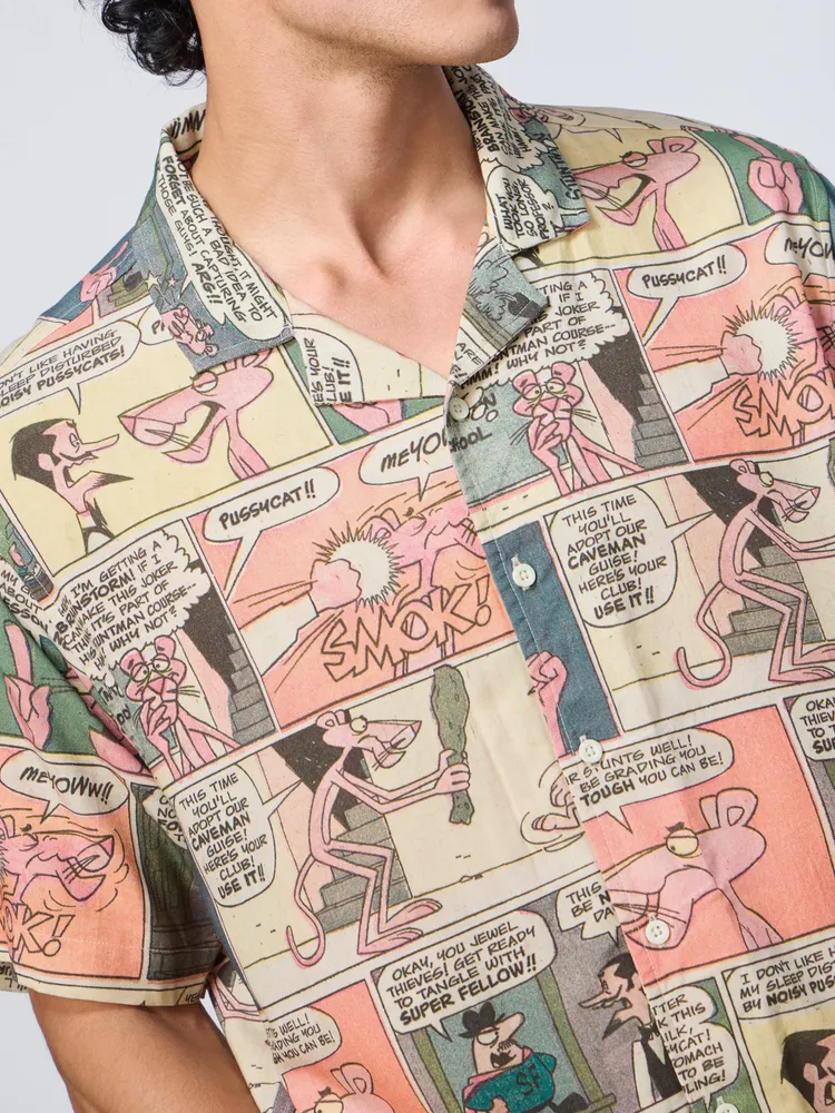 The Souled Store Pink Panther: Comics Oversized Shirts
