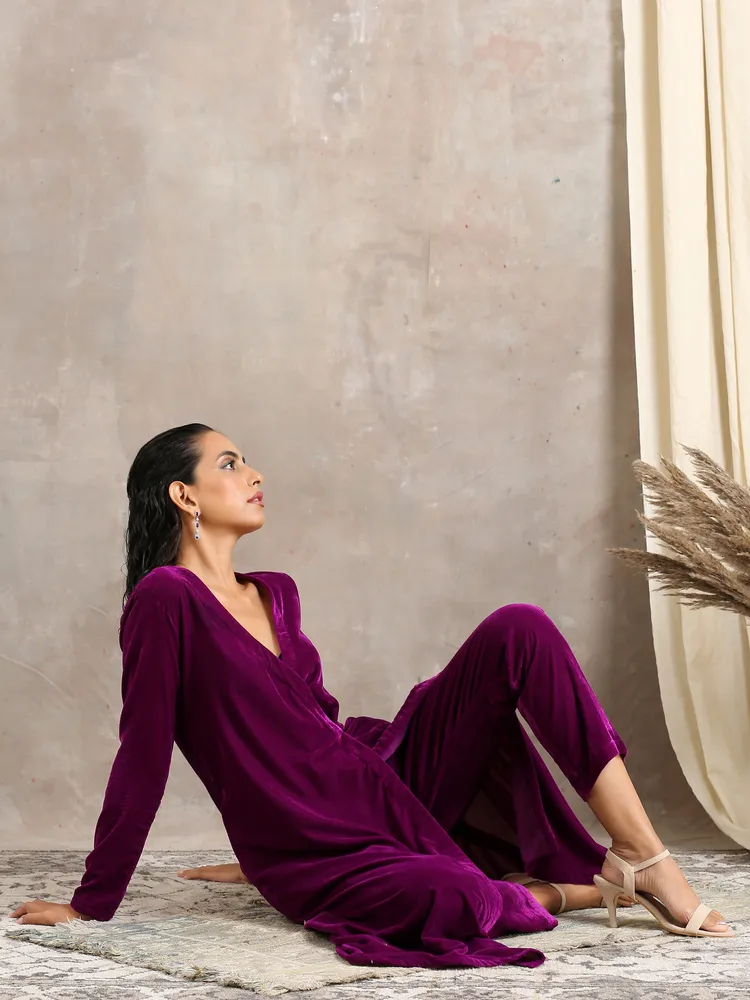 Wine Velvet Angrakha