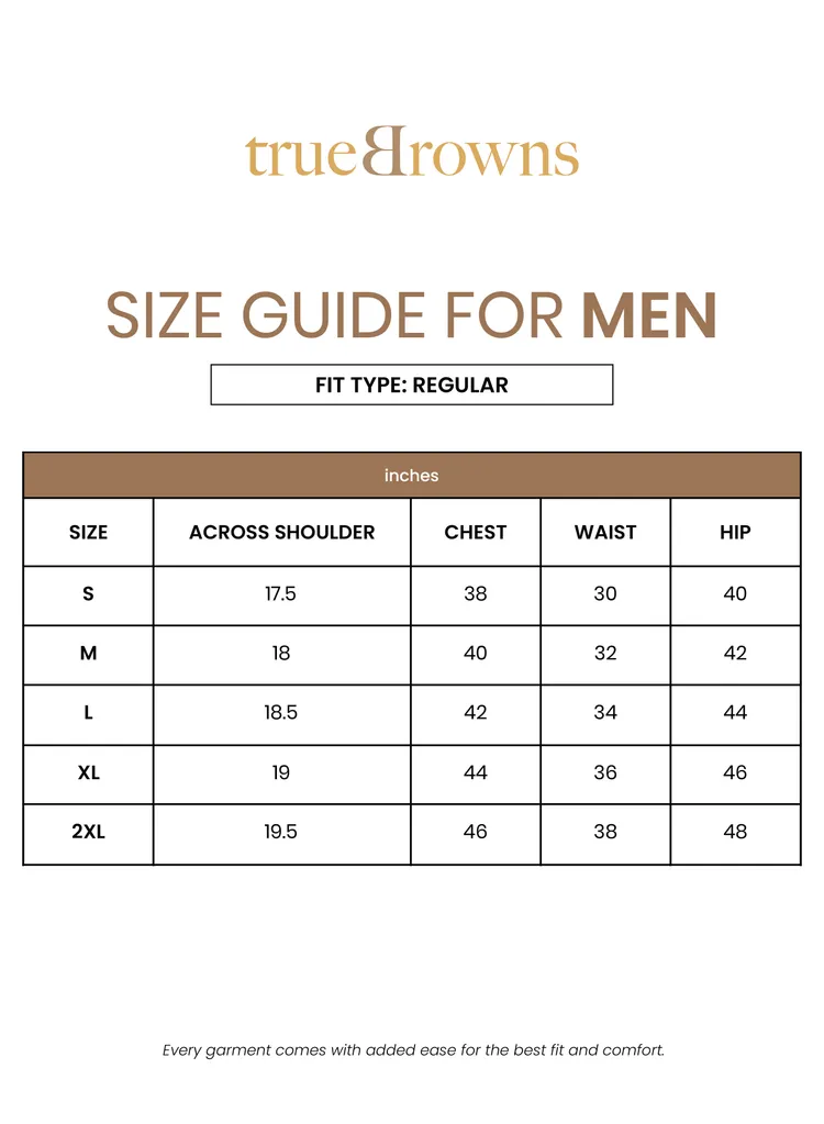 True Browns Men's Blue Cotton Kurta