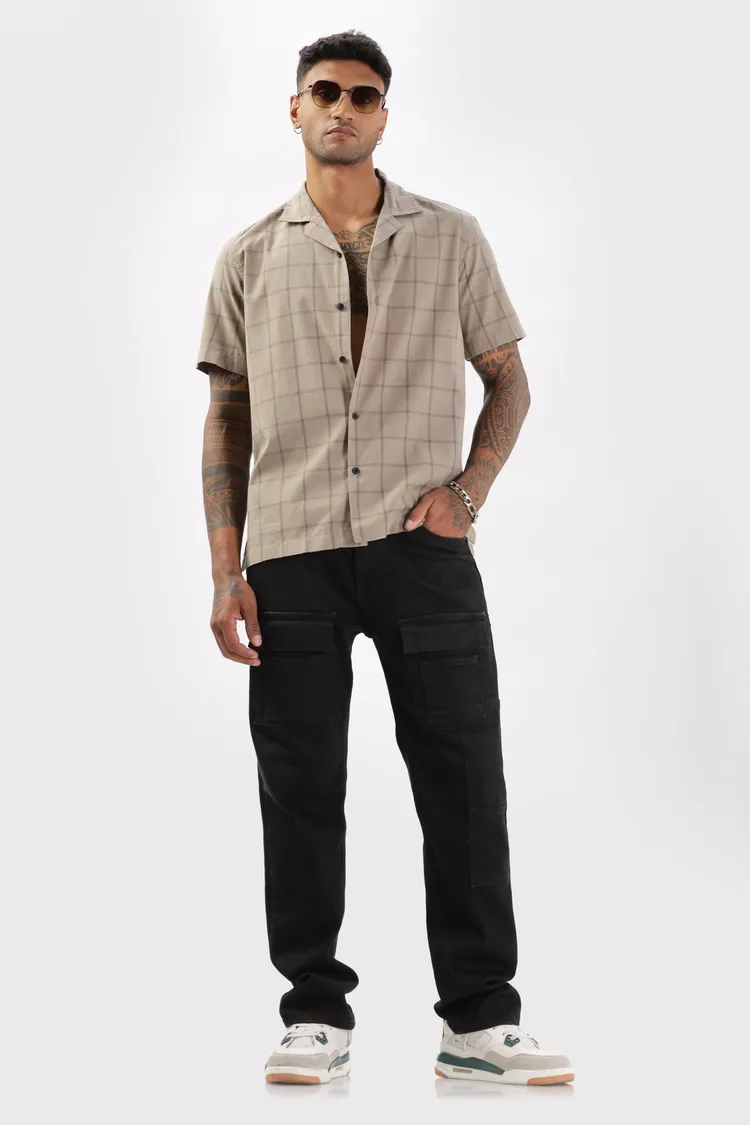 Uri Brown Checked Cotton Casual Shirt