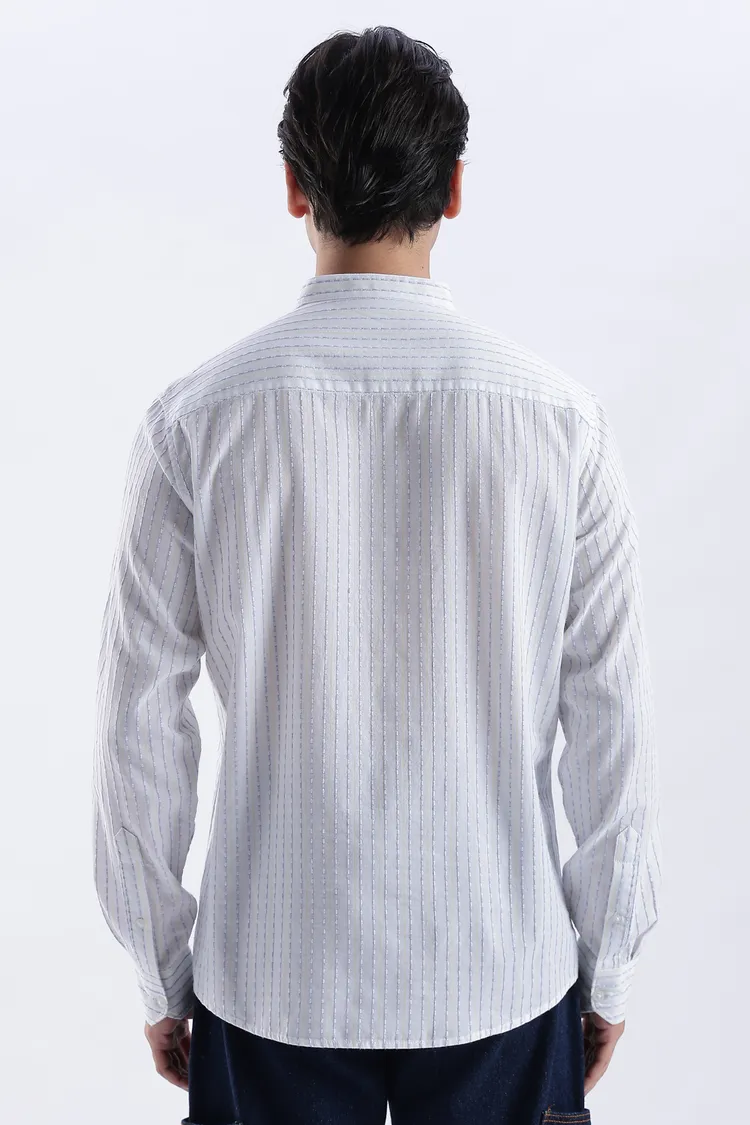 Uri Ivory Dobby Stripe Short Kurta