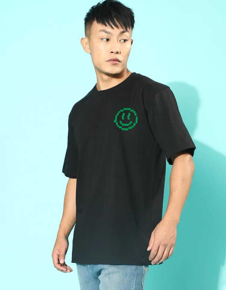 Cotton Overiszed Baggy Fit Drop Shoulder Front & Back Graphic Printed Round Neck T-Shirt for Men