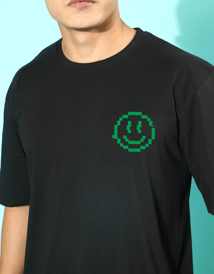 Cotton Overiszed Baggy Fit Drop Shoulder Front & Back Graphic Printed Round Neck T-Shirt for Men