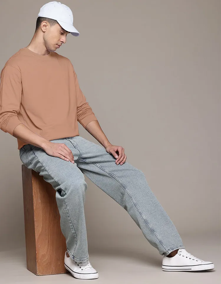 Pure Cotton Regular Fit Solid Cork Full Sleeve T-Shirt for Men & Boys