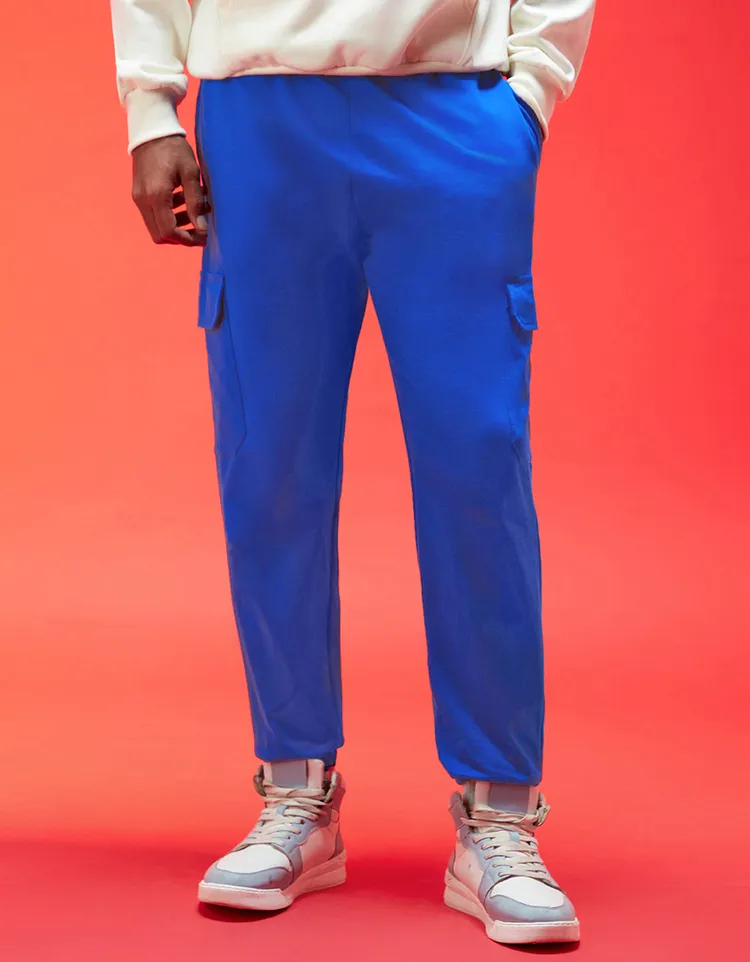 100% Pure Cotton Regular Fit Skydiver Mid Rise Trackpants with Pocket for Men & Boys