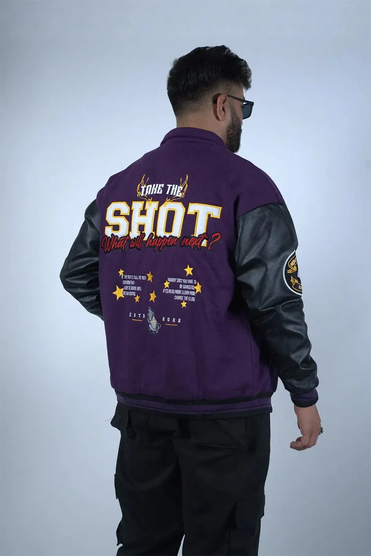 Take the Shot Purple Varsity Jacket