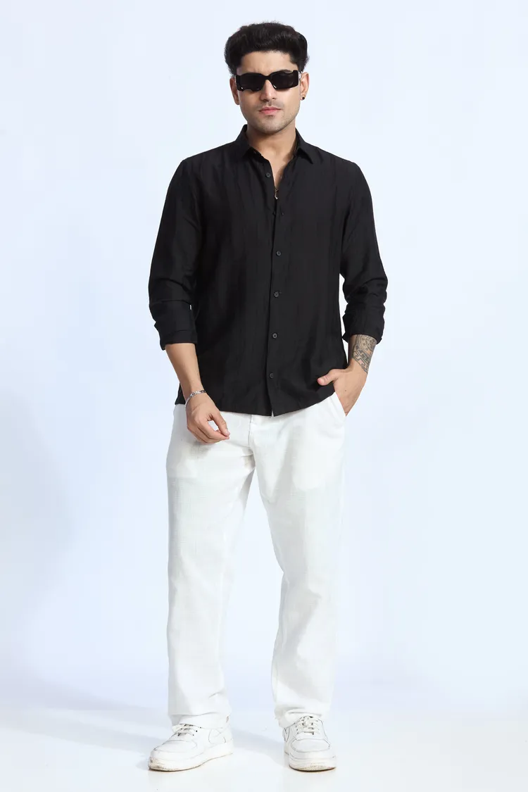 JACQUARD FLOWING SHIRT