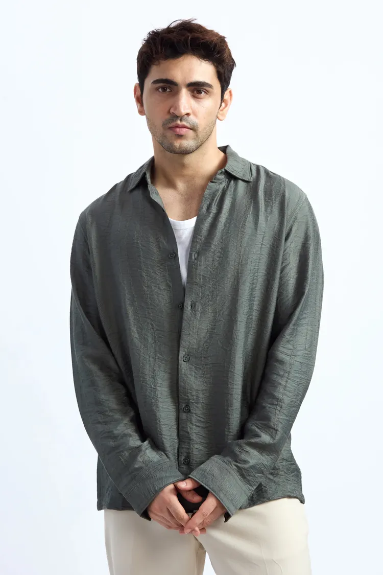 JACQUARD FLOWING SHIRT