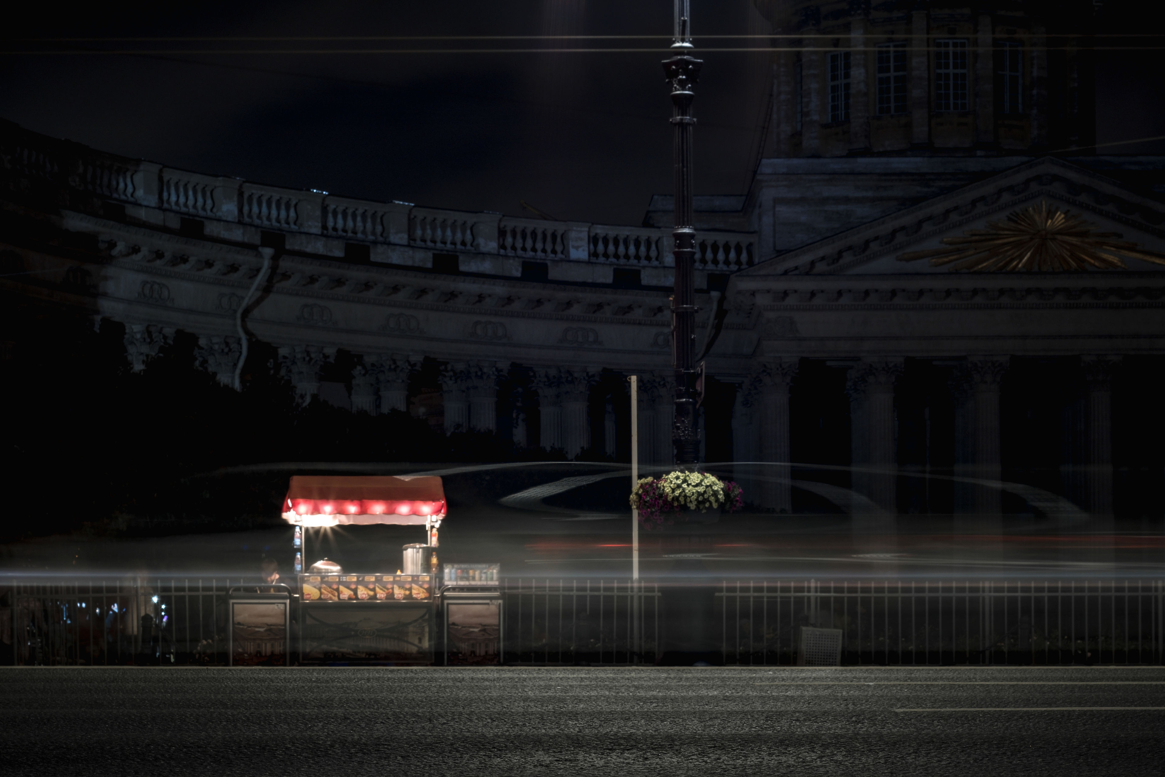 Kazan Cathedral at night