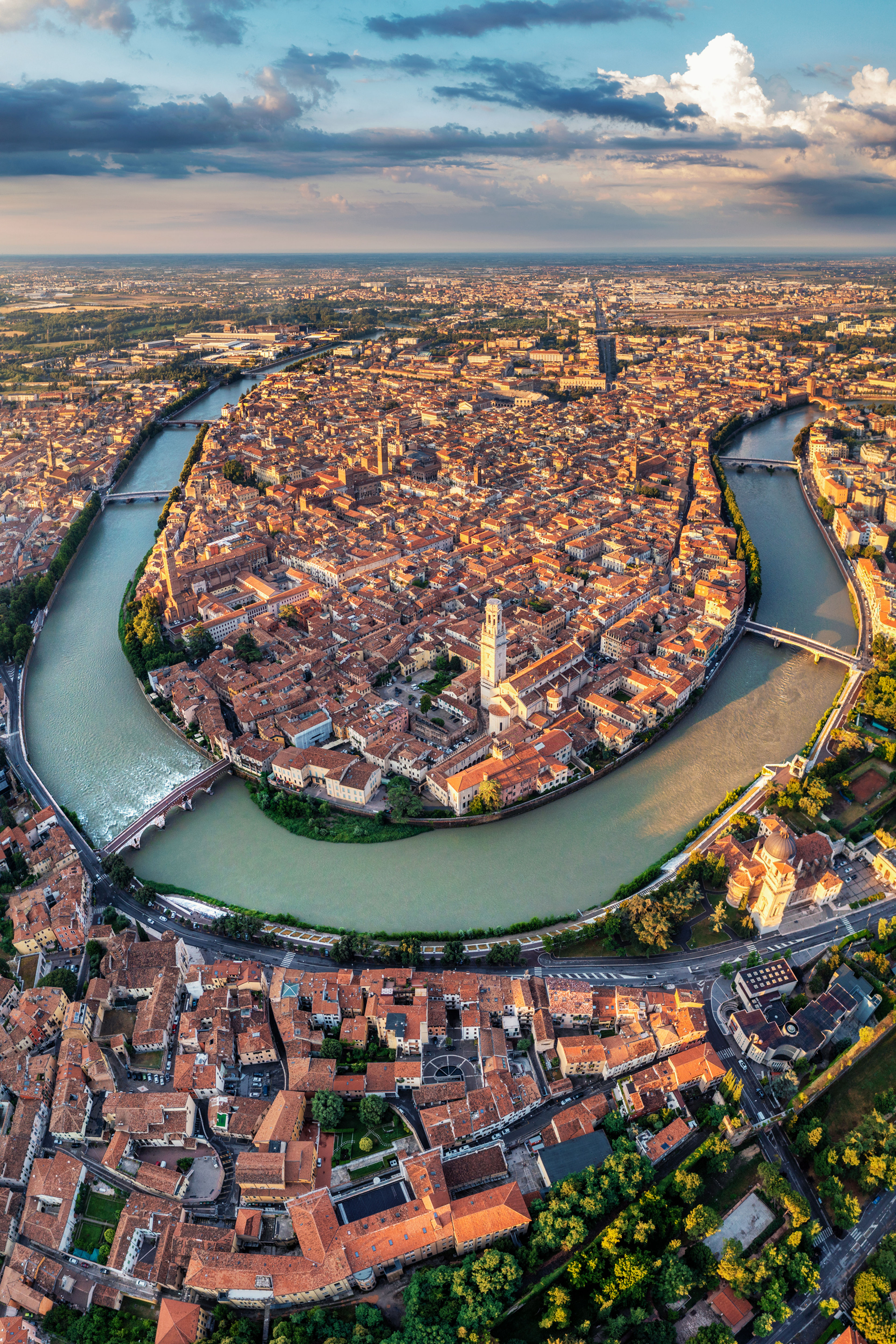 Verona, city center and river Adige