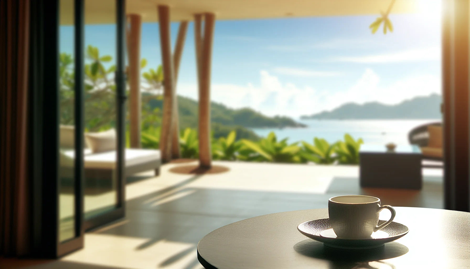 modern living room with panoramic sea view - Quiet Retreats: Properties Away from Phuket Nightlife