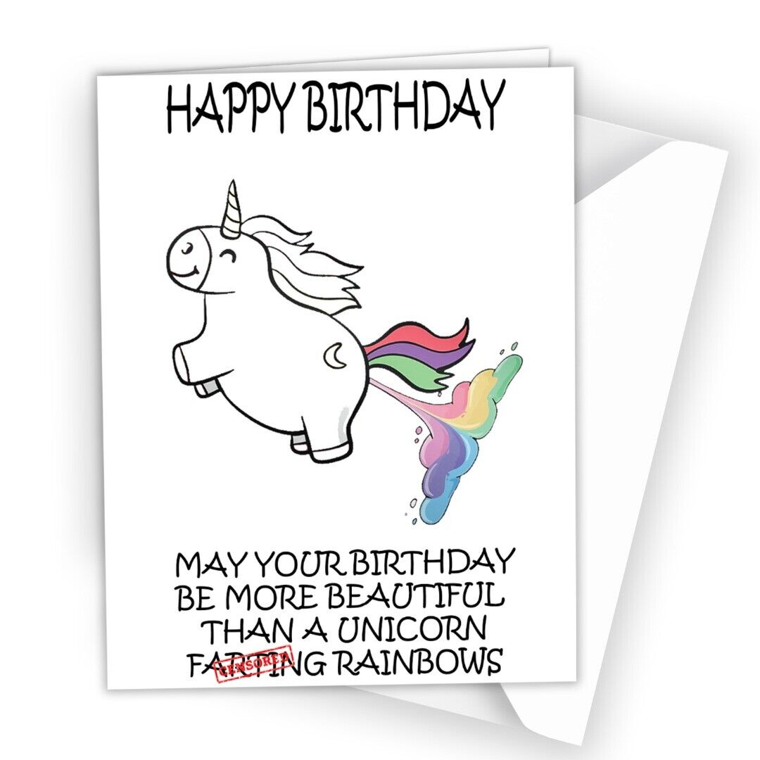 BIRTHDAY CARD Friend Sister Daughter Wife Girlfriend Funny Happy Unicorn GC548