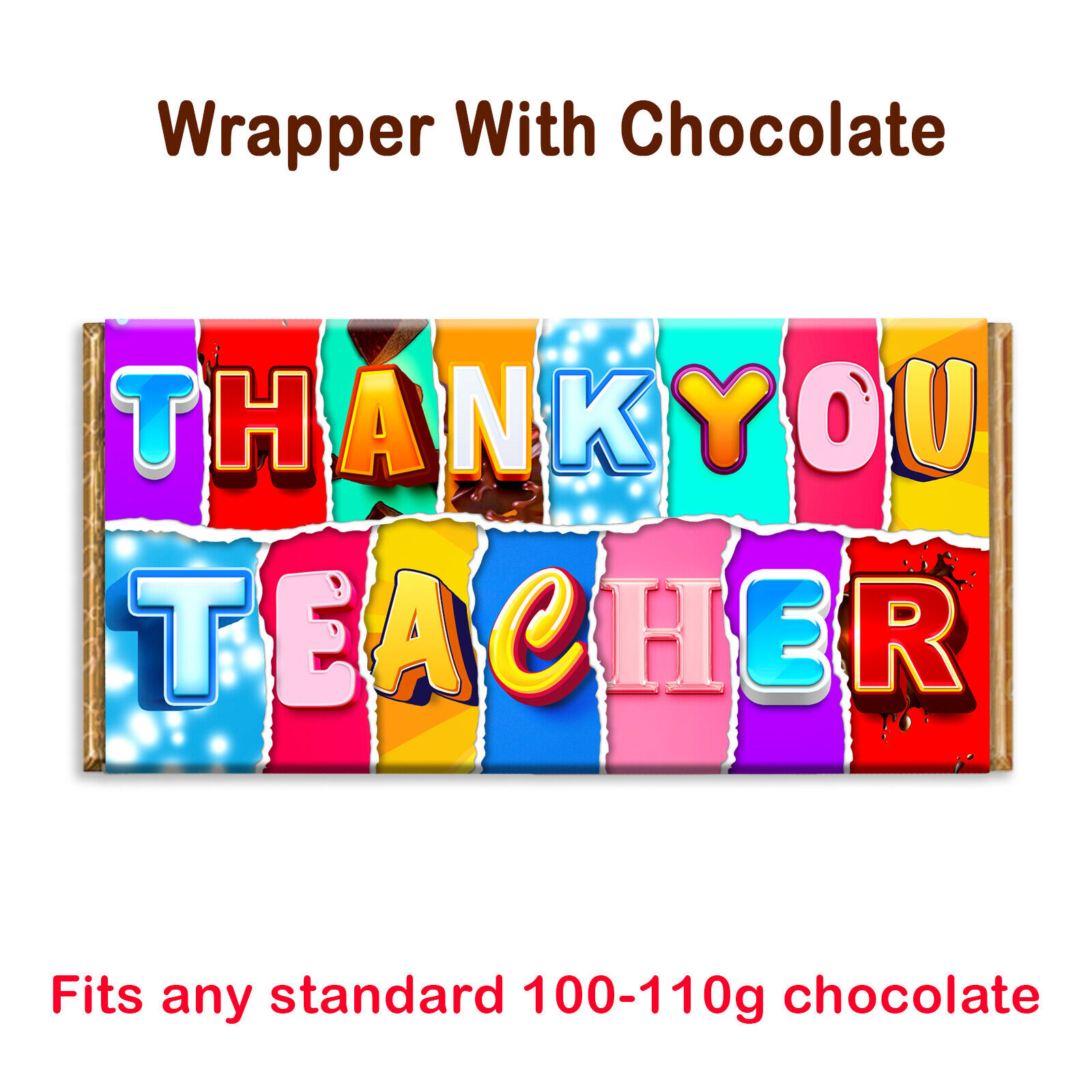 Thank You Chocolate Bar Wrapper Novelty Gift Uni Teacher Lecturer School College