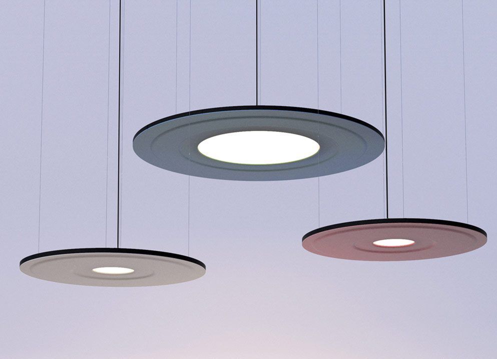 Waffle Pendant Downlit Acoustic Light Luxxbox