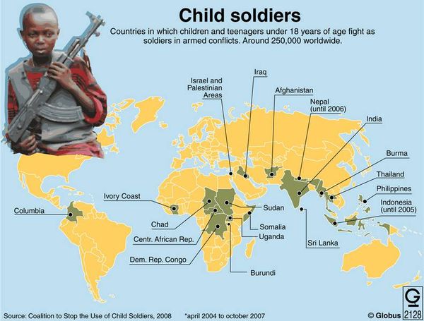 child soldiers map