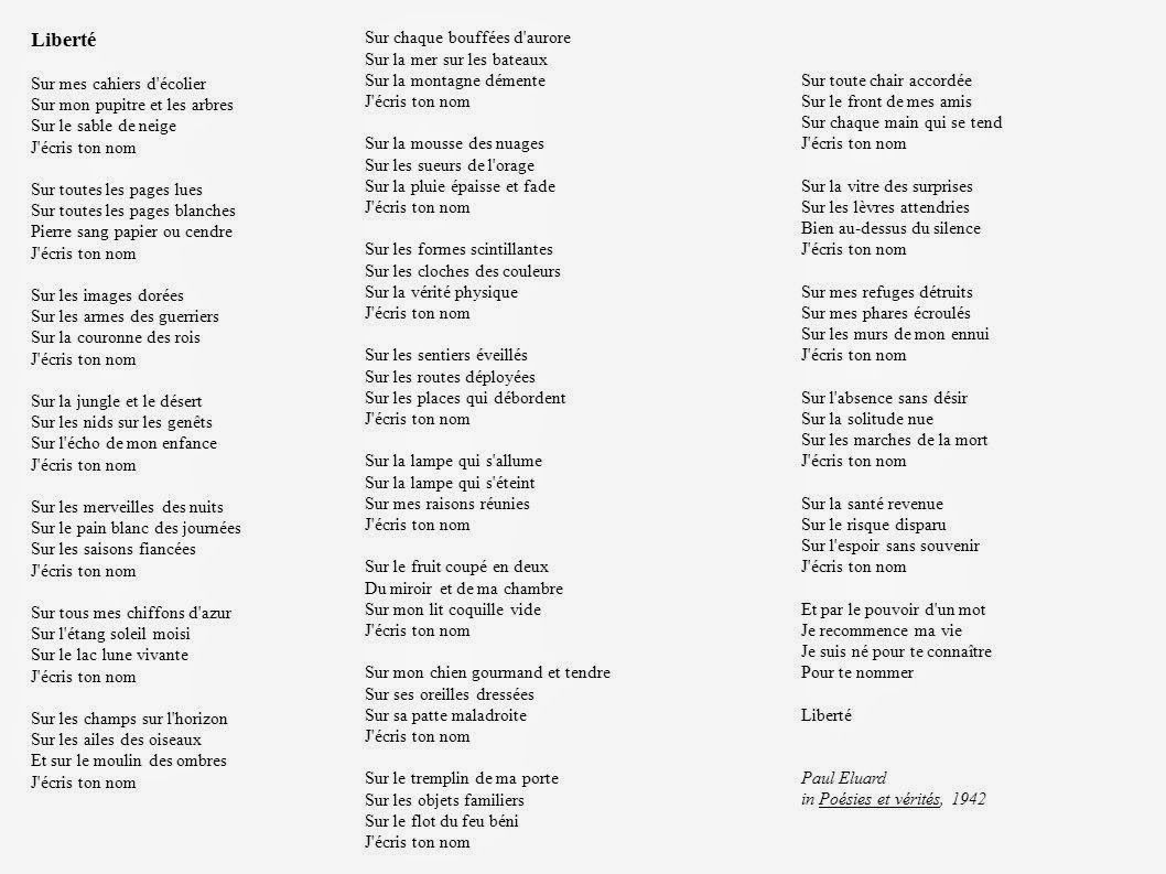 liberté paul eluard contexte historique