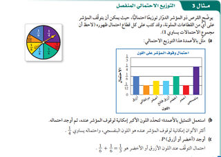 احتمال وقوف المؤشر على اللون الازرق