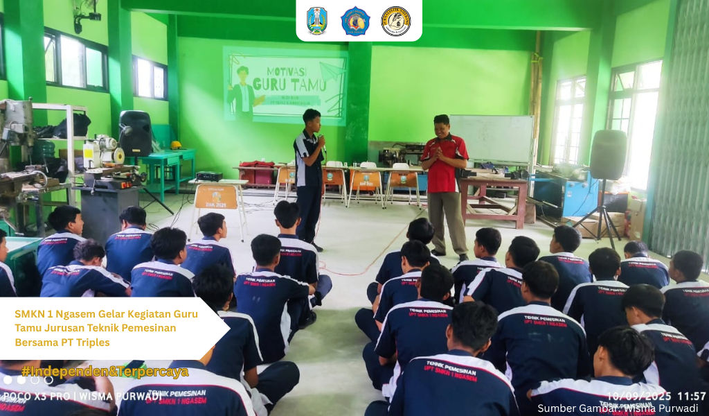 SMKN 1 Ngasem Gelar Kegiatan Guru Tamu Jurusan Teknik Pemesinan Bersama PT Triples
