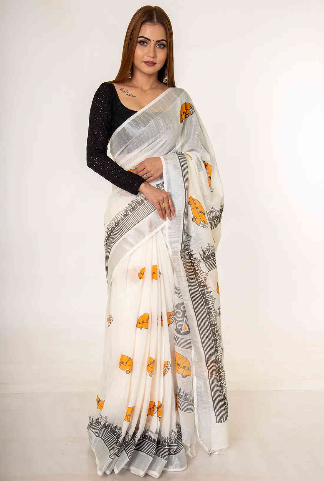 cotton taxi print saree